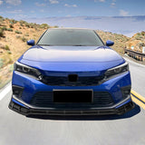 22-23 Honda Civic 11th FE-C Style Front Bumper Lip Spoiler - 3PC Matte Black