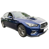 18-22 Infiniti Q50 Base Front Bumper Lip Spoiler - Carbon Fiber Print PP 3PC