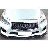 14-17 Infiniti Q50 Sport Model Only Front Bumper Lip - Carbon Fiber Print 3PC