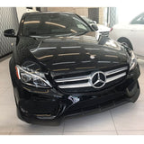 15-18 Mercedes-Benz C-Class W205 Sport Front Bumper Lip Spoiler Black - PP