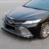 18-19 Toyota Camry LE IK Style Front Bumper Lip Matte Black - PP