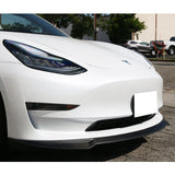 17-23 Tesla Model 3 IK Style Front Bumper Lip Spoiler - Matte Carbon Fiber