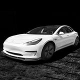 17-23 Tesla Model 3 Front Bumper Lip 3PC IK Style - Carbon Fiber Print