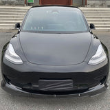 17-23 Tesla Model 3 IK Style Front Bumper Lip - Carbon Fiber Print PP 3PCS