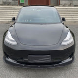 17-23 Tesla Model 3 Sedan IK Style Front Bumper Lip - PP Matte Black 3PCS