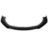 Universal Valance Front Bumper Lip Splitter Chin Spoiler 3PC PP - Gloss Black