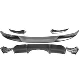 14-18 BMW F15 X5 M Sport Front Bumper Lip & Rear Diffuser Matte Black - PP