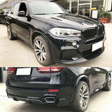 14-18 BMW F15 X5 M Sport Front Bumper Lip & Rear Diffuser Matte Black - PP