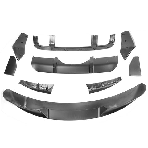 14-18 BMW F15 X5 M Sport Front Bumper Lip & Rear Diffuser Matte Black - PP