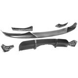 14-18 BMW F15 X5 M Sport Front Bumper Lip & Rear Diffuser Matte Black - PP