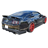 10-14 Ford Mustang LS Style Rear Bumper Lip Apron - 2PC PP Carbon Fiber Print
