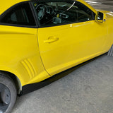 10-15 Chevy Camaro Side Skirts Add On Rocker Panel IK V3 Style - Matte Black PP