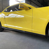 10-15 Chevy Camaro Rocker Style Add On Side Skirts Extension - Carbon Fiber Print PP