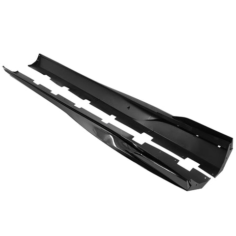 10-15 Chevy Camaro Rocker Style Add On Side Skirts Rocker Panels - Gloss Black PP