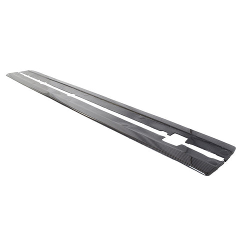 10-14 Ford Mustang V6-V8 Bottom Line Side Skirt Extension - Carbon Firber