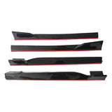 18-22 Honda Accord Side Skirts Lip Extension W/Red Edge - Gloss Black PP 4PCS
