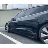 17-23 Tesla Model 3 Side Skirt Extension Rocker Panel - Matte Black