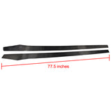 Universal 77.5 Inch Side Skirts Extension Flat Bottom Line Lip Carbon Fiber CF