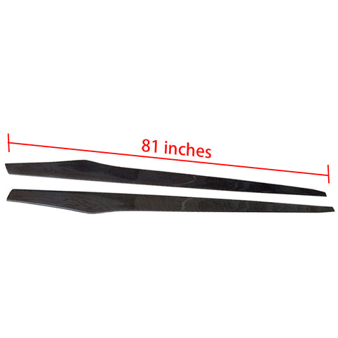 Universal 81 Inch Side Skirt Extension Flat Bottom Line Lip - Carbon