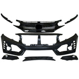 16-21 Honda Civic Sedan Coupe Type-R Front Bumper + Grille + Lip Gloss Black