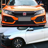 16-21 Honda Civic Type-R Style Front Bumper Cover +Upper Grille + Lip Black