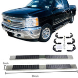 07-17 Silverado Sierra 1500 Crew Cab 6 inch Nerf Bar Running Boards Chrome