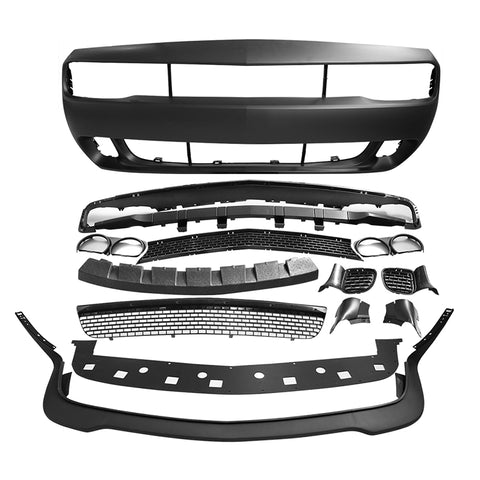 15-23 Dodge Challenger Front Bumper & Grille & HC Style Lip - Unpainted PP