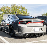 15-20 Dodge Charger SRT Rear Bumper Diffuser Valance W/LED Brake Light Lamp