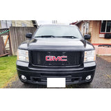 07-13 Sierra 1500 Denali Front Hood Molding + Mesh Upper Grille Matte Black