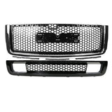 07-13 GMC Sierra 1500 Denali Upper Lower Bumper Grille Gloss Black