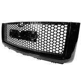 07-13 GMC Sierra 1500 Hood Molding + Upper + Lower Grill Gloss Black