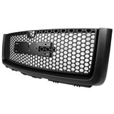 07-13 GMC Sierra 1500 Hood Molding + Upper + Lower Grill Matte Black
