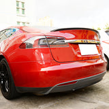 12-16 Tesla Model S Front Bumper Lip & OE Style Trunk Spoiler Carbon Fiber