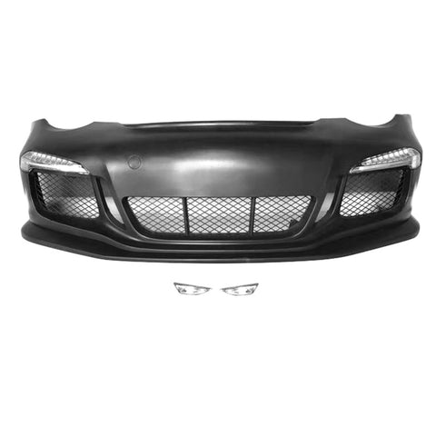 05-12 Porsche Carrera 911 997 to 991 GT3 RS Style Front Bumper Cover w/ DRL