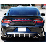 15-20 Charger SRT Quad Exhaust Rear Diffuser w/ Reflective Tape - White