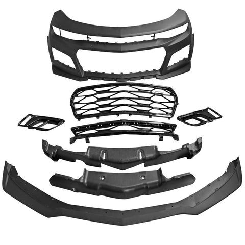 16-18 Chevrolet Camaro ZL1 Style Front Bumper Conversion Lip & Grille - PP