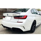 19-20 BMW G20 M340 Style Rear Bumper Lip Diffuser w/ Square Tip - Gloss Black