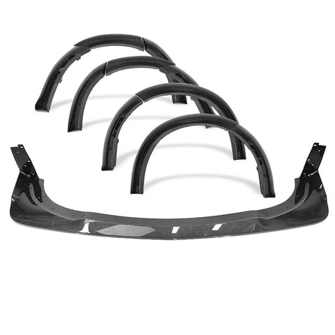 15-21 Dodge Charger Widebody Front Bumper Lip & Fender Flares 10PCS CFL ABS