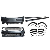 15-20 Dodge Charger Widebody Whole Bodykit Bumpers Side Skirts Fender Flares Diffuser Matte Black