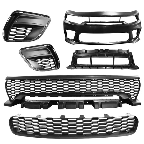 15-23 Dodge Charger Front Bumper w/ Widebody Upper Lower Grille Foglight Cover