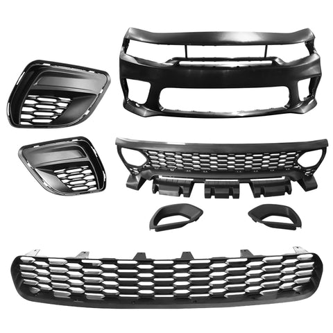 15-23 Dodge Charger Front Bumper w/ SRT Upper Lower Grille Foglight Cover