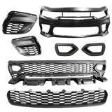 15-23 Dodge Charger Front Bumper SRT LED Upper Lower Grille Foglight Cover