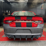 15-22 Dodge Charger Rear Bumper Conversion w/ Rear Diffuser Carbon Fiber Print