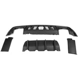 15-22 Dodge Challenger Rear Bumper Diffuser Lip & V4 Shark Fin - Matte Black