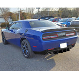 15-22 Dodge Challenger Rear Bumper Diffuser + IK V1 Style Fin - PP Gloss Black