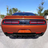 15-22 Dodge Challenger IK V4 Style Rear Diffuser Lip Fin - PP 4PC Set Gloss Black