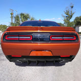 15-22 Dodge Challenger Rear Diffuser Lip IK V4 Style Fin - 4PC Carbon Fiber Print