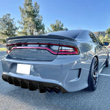 15-22 Charger IK V1 Style Quad Exhaust Rear Diffuser - Carbon Fiber Print