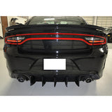 15-22 Dodge Charger IK V2 Style Rear Bumper Diffuser Lip - Gloss Black 2PC