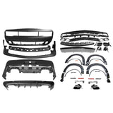 08-14 Dodge Challenger Front Bumper w/ Lip + Rear Bumper w/ V4 Diffuser + Demon Fender Flare